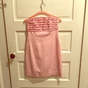 Lilly Pulitzer Strapless Pink Seersucker Dress